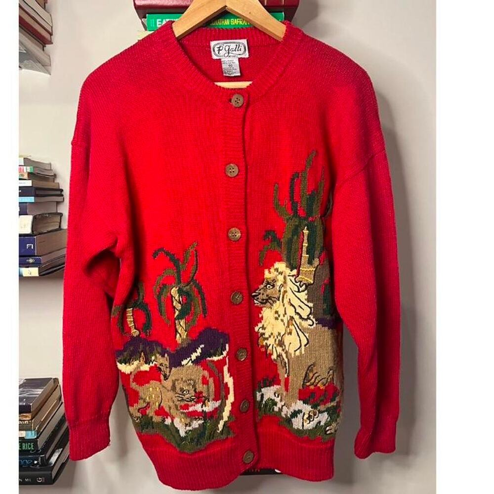 Vintage Red Lion Cardigan Size M